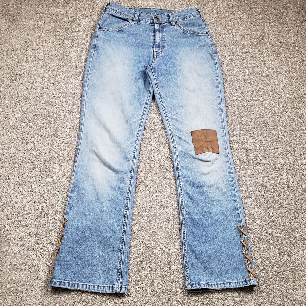 Vtg Y2k LEVIS Jeans Women 29x29 Orange Tab Bootcut Light Wash Skater Rework Boho